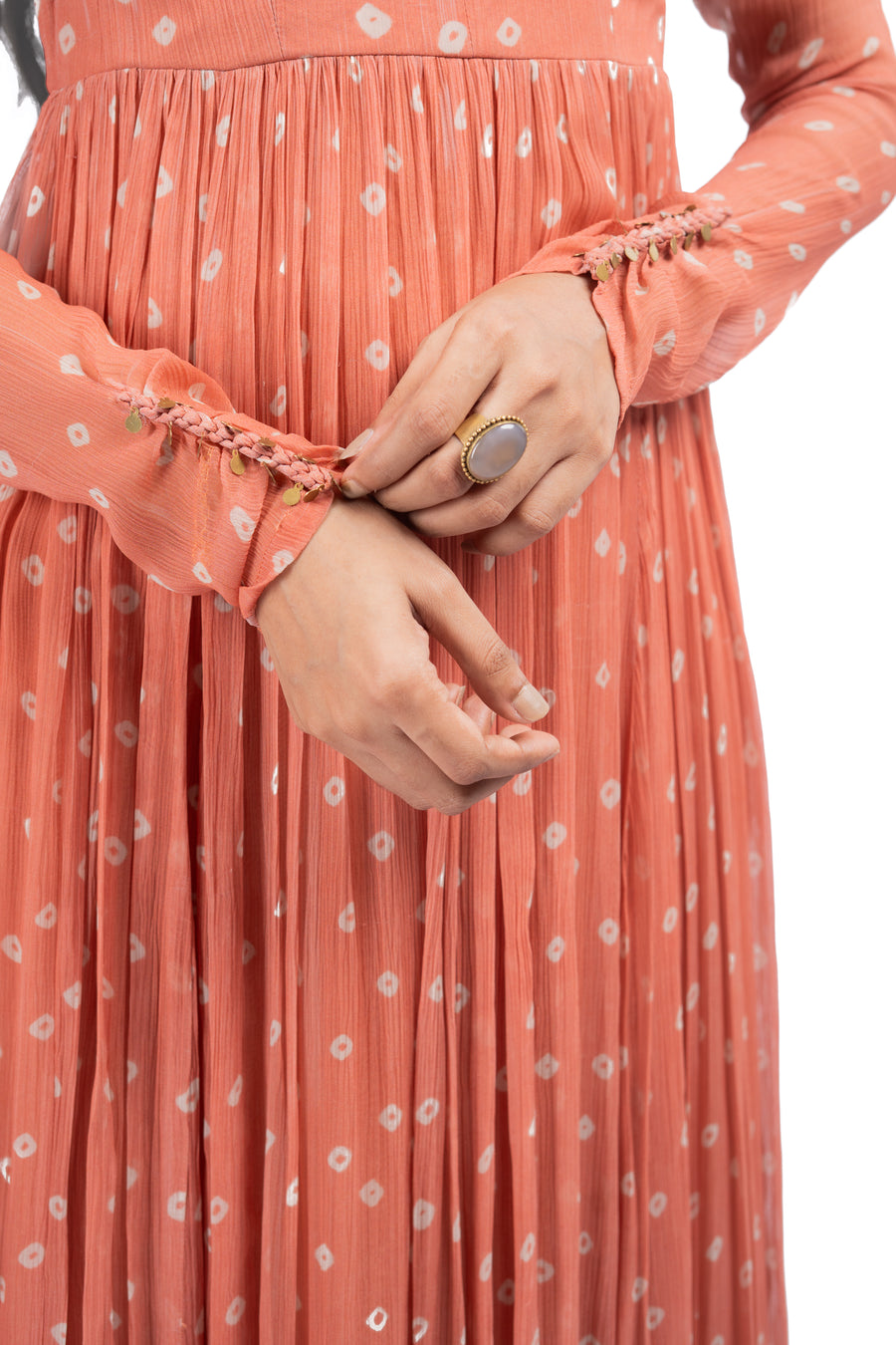 ORANGE CHIFFON GAURANGI DRESS