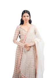 MULTICOLOR CHIFFON SEESH MAHAL ANARKALI SET