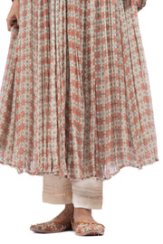 MULTICOLOR CHIFFON SEESH MAHAL ANARKALI SET
