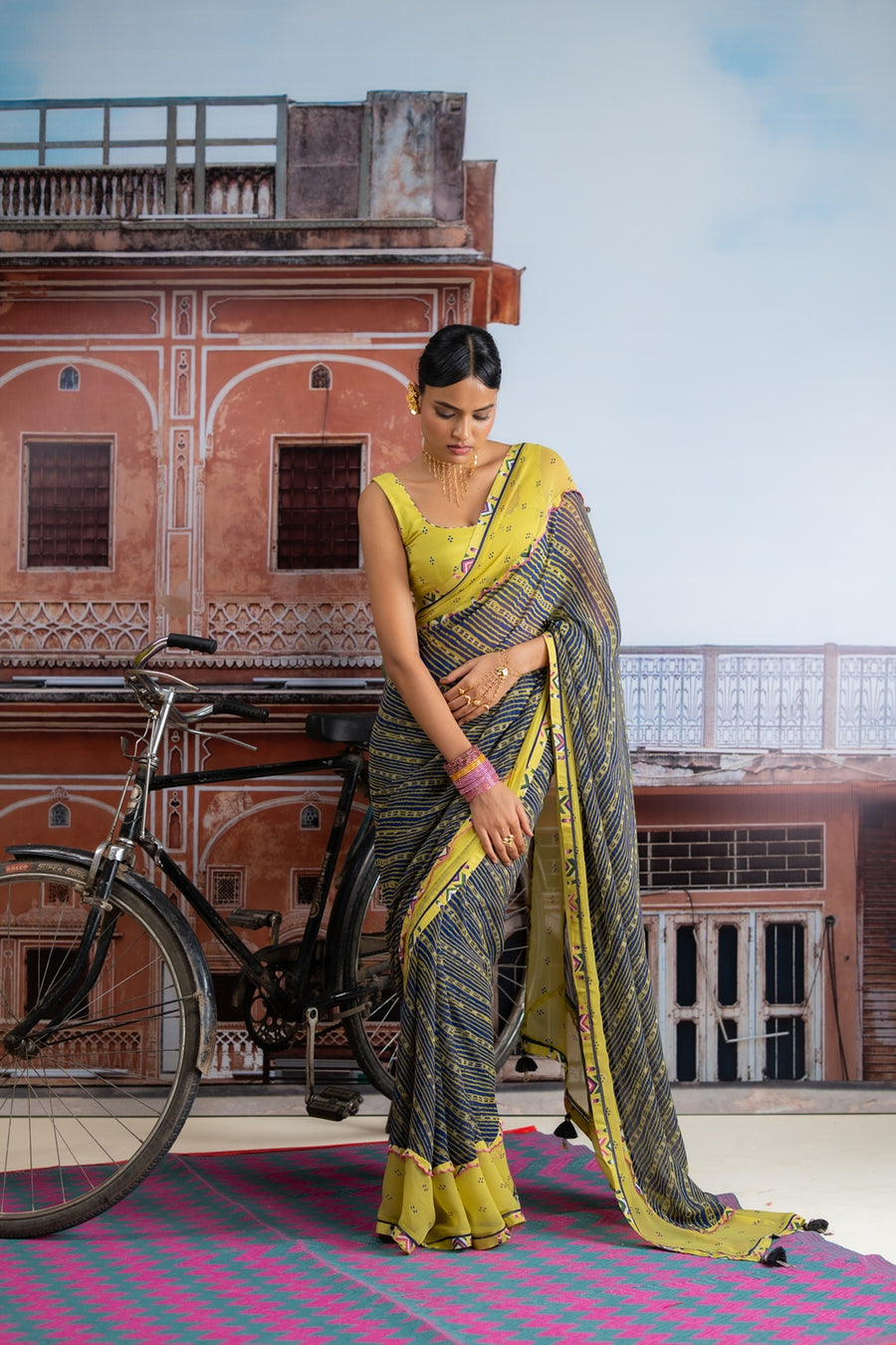 MORBANI SAREE WITH STITCHED BLOUSE