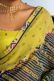 MORBANI SAREE WITH STITCHED BLOUSE