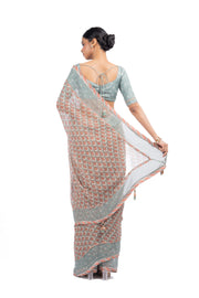 MULTICOLOR CHANDNI CHIFFON SAREE SET