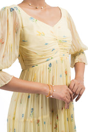 YELLOW CHIFFON ANARKALI DRESS