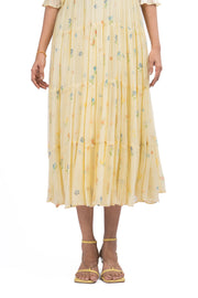 YELLOW CHIFFON ANARKALI DRESS