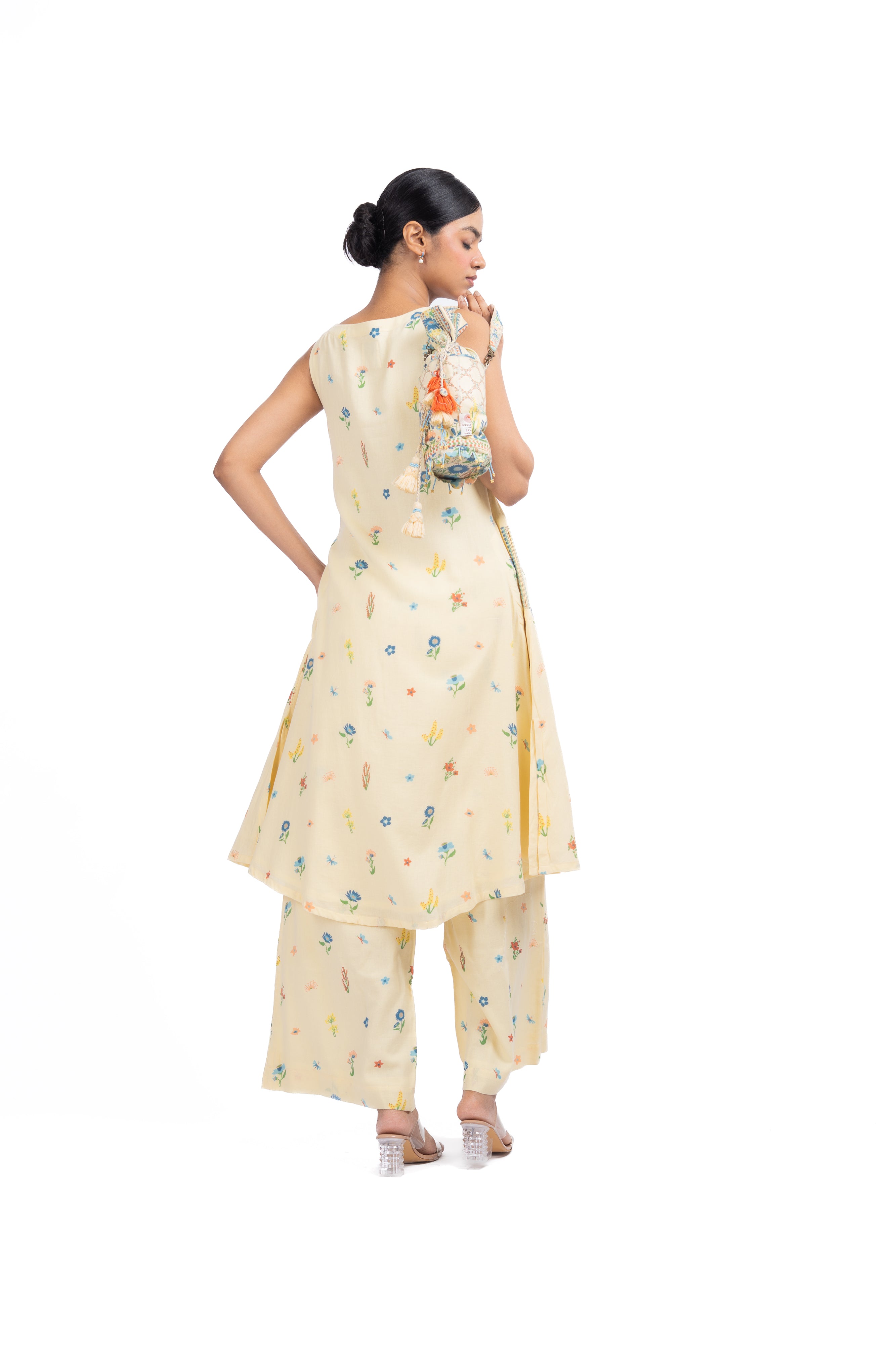 PASTEL YELLOW COTTON MOSS BLISS CO-ORD SET