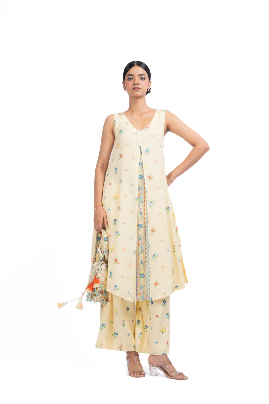 PASTEL YELLOW COTTON MOSS BLISS CO-ORD SET