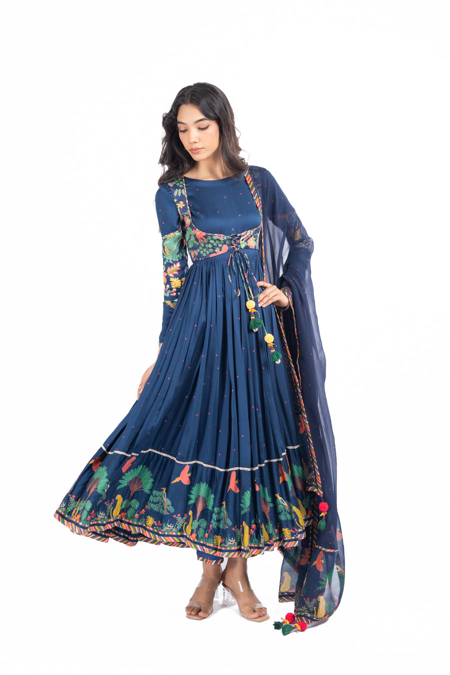 BLUE MODAL SATIN KAINAAT ANARKALI SET