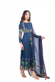BLUE MODAL SATIN KAINAAT ANARKALI SET
