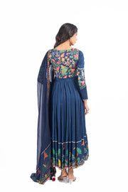 BLUE MODAL SATIN KAINAAT ANARKALI SET
