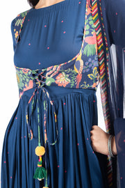BLUE MODAL SATIN KAINAAT ANARKALI SET