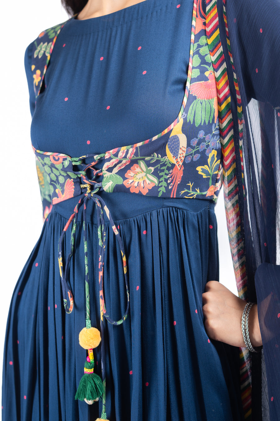 BLUE MODAL SATIN KAINAAT ANARKALI SET