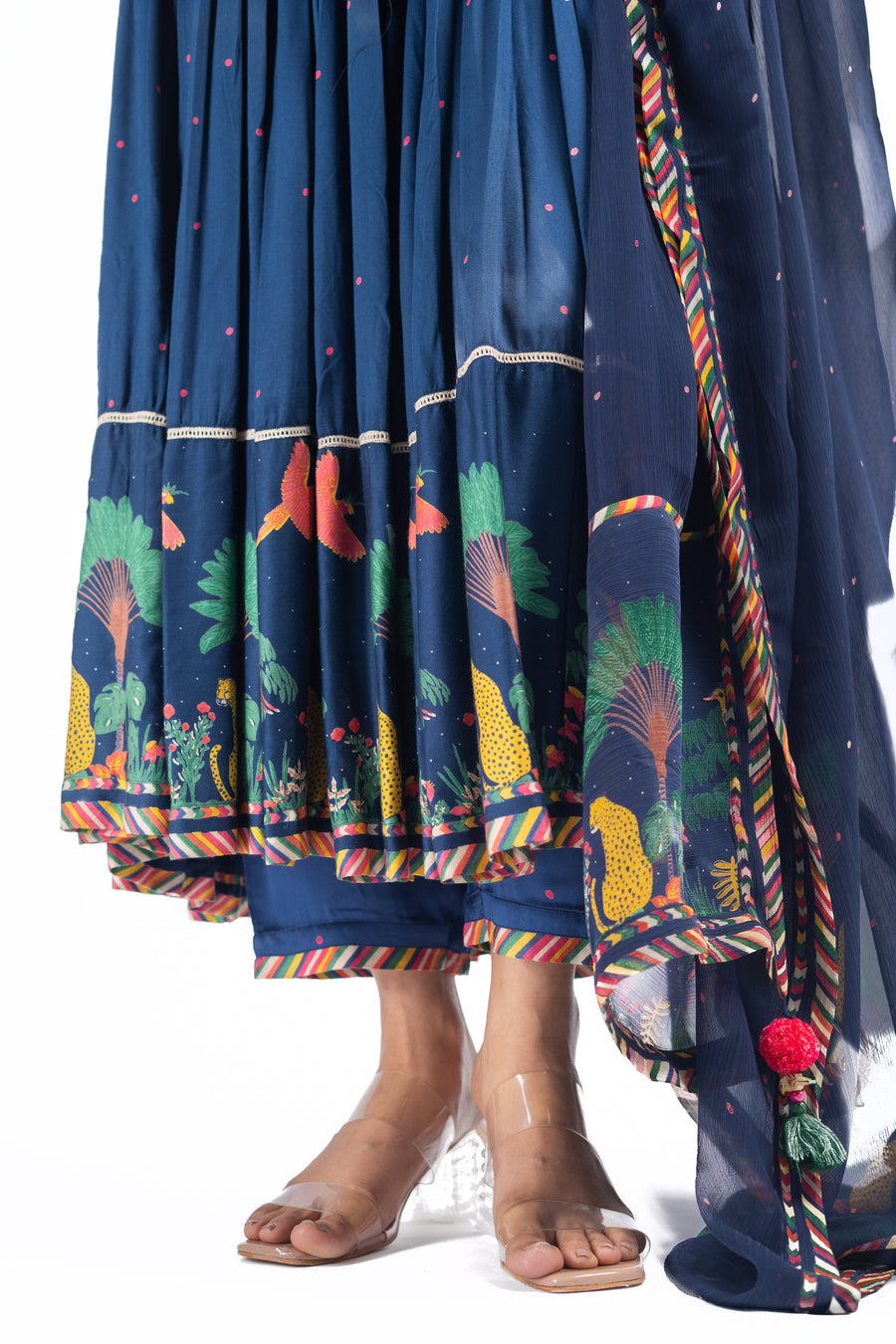 BLUE MODAL SATIN KAINAAT ANARKALI SET
