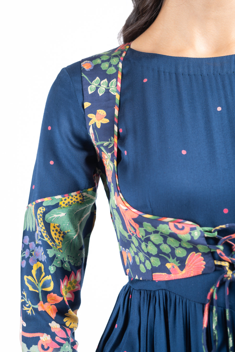 BLUE MODAL SATIN KAINAAT ANARKALI SET