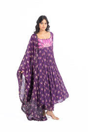 PURPLE GEORGETTE JINAL ANARKALI SET