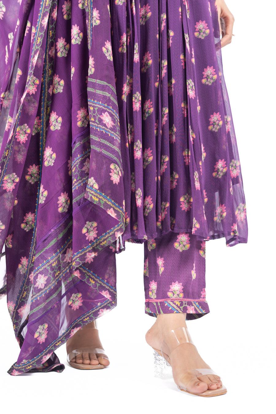 PURPLE GEORGETTE JINAL ANARKALI SET