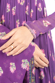 PURPLE GEORGETTE JINAL ANARKALI SET