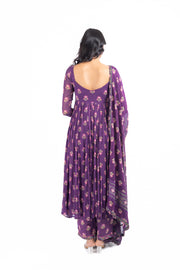 PURPLE GEORGETTE JINAL ANARKALI SET