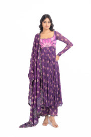 PURPLE GEORGETTE JINAL ANARKALI SET