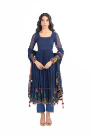 Noori Blue Anarkali Set of 3