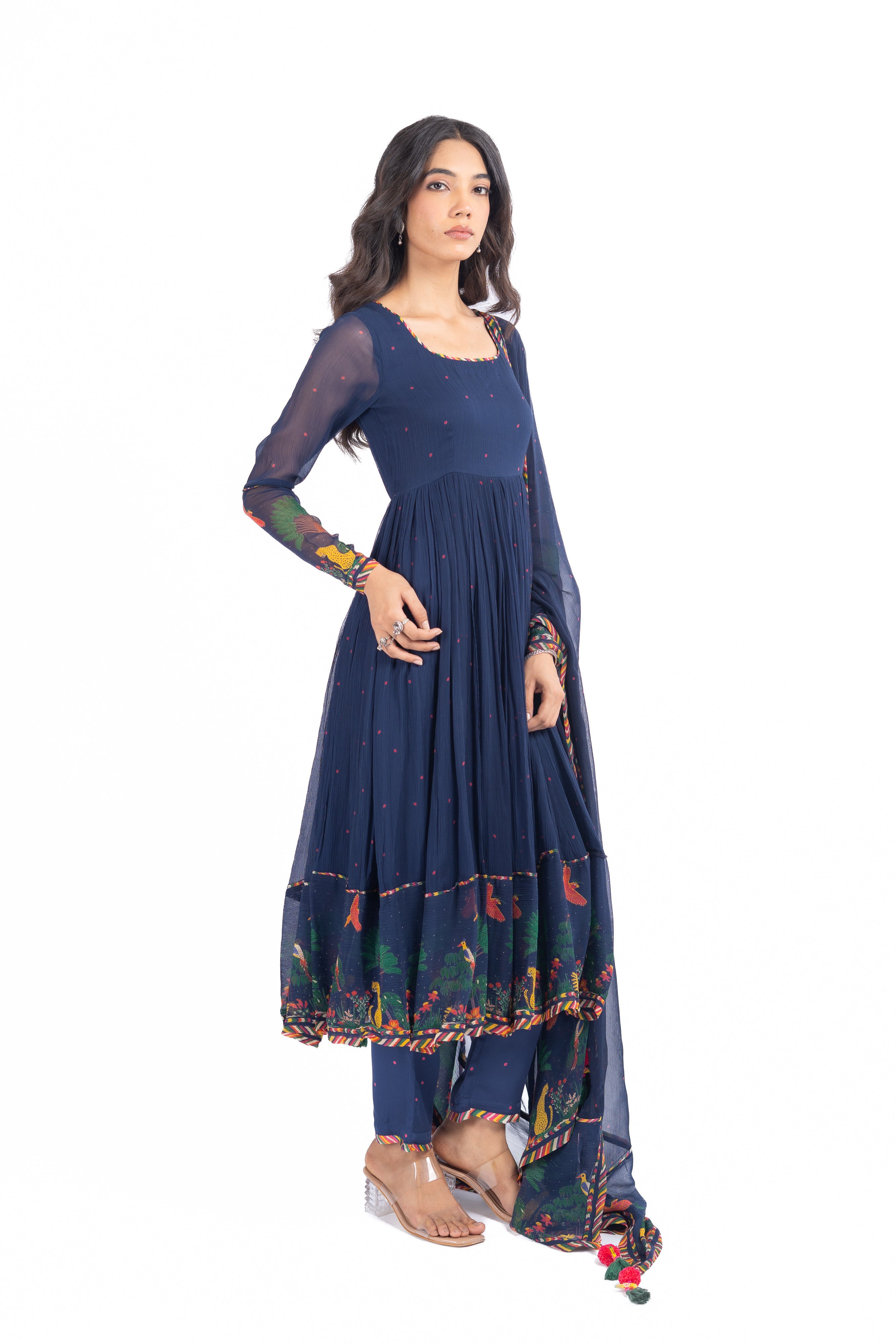 Blue Noori Anarkali Kurta