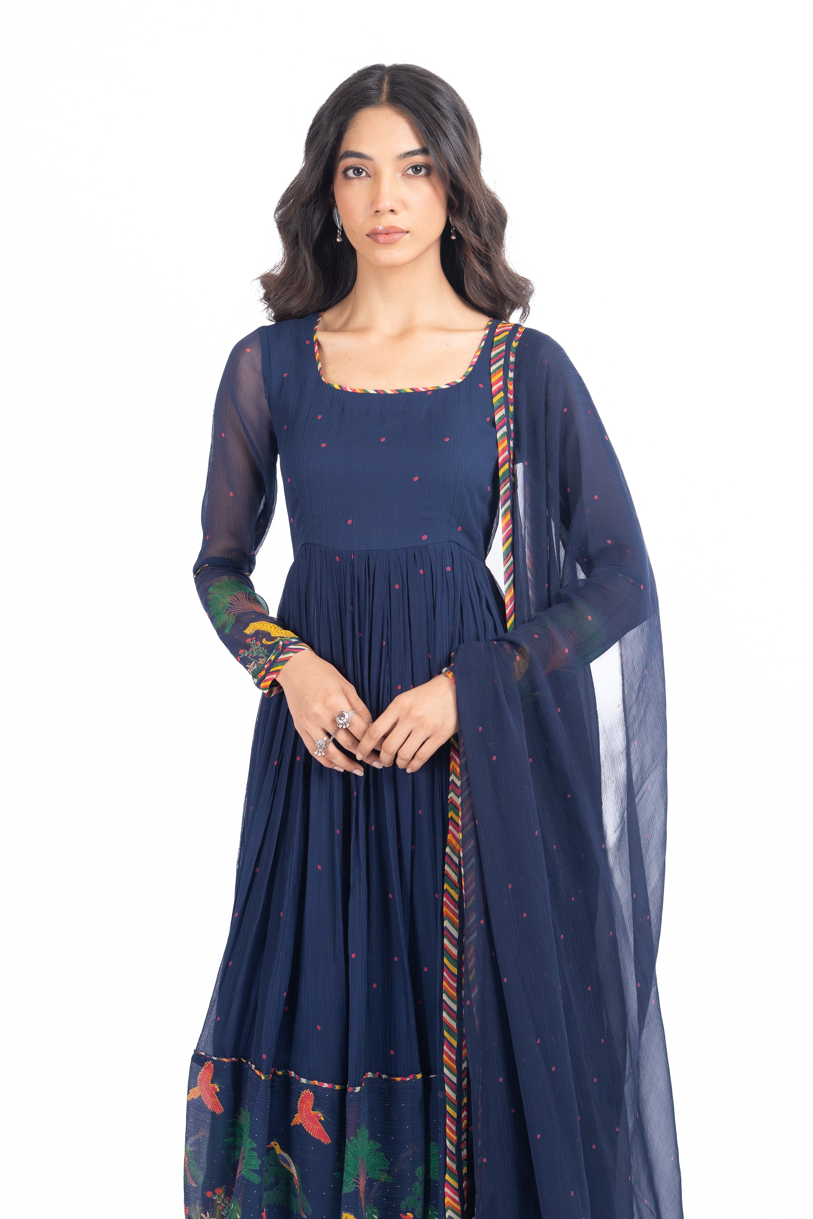 Noori Blue Anarkali Set of 3