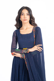 Blue Noori Anarkali Kurta