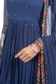 Noori Blue Anarkali Set of 3