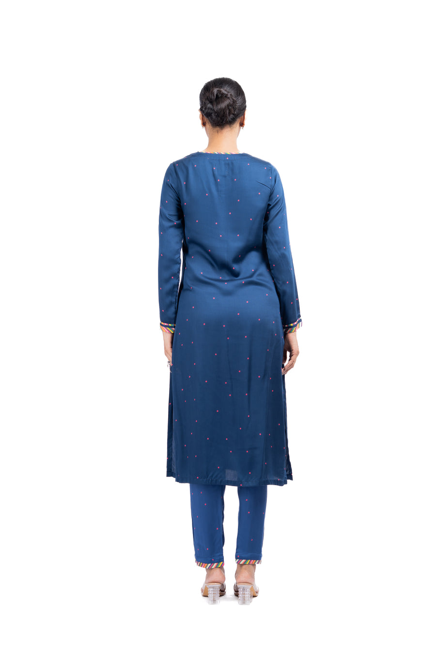 BLUE MODAL SATIN JUGNU KURTA SET