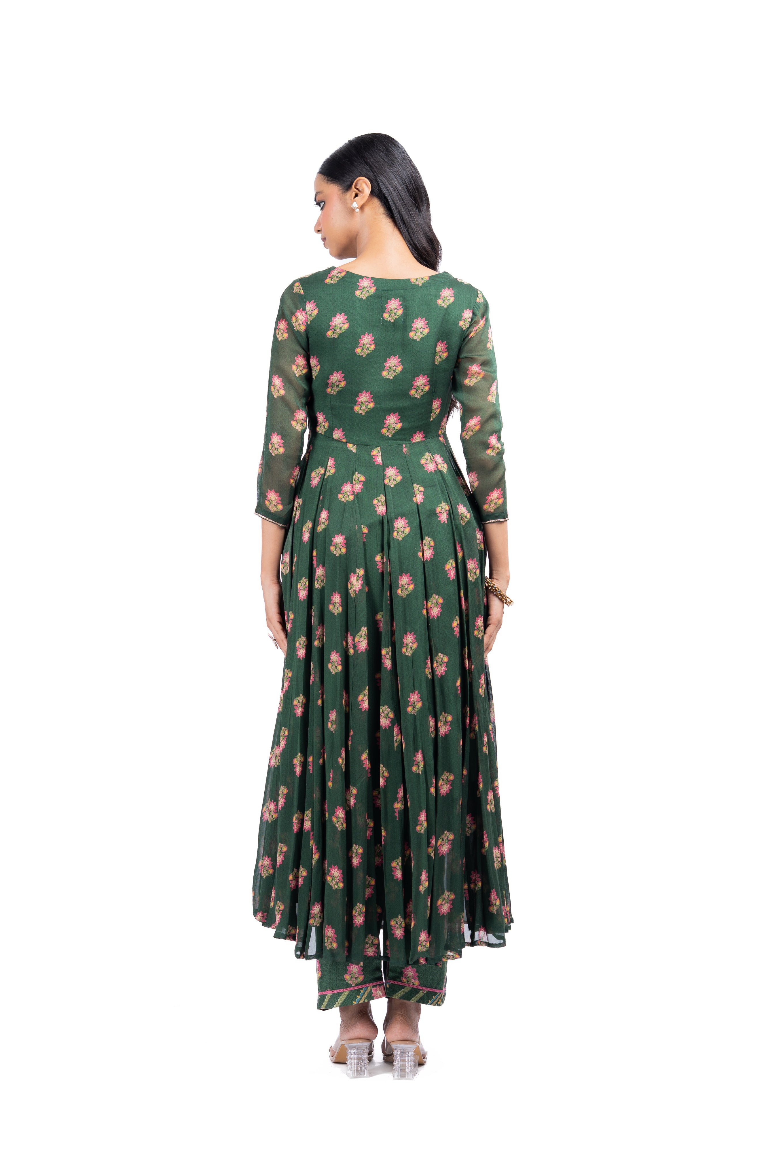 GREEN GEOGRETTE ANSHIKA ANARKALI SET