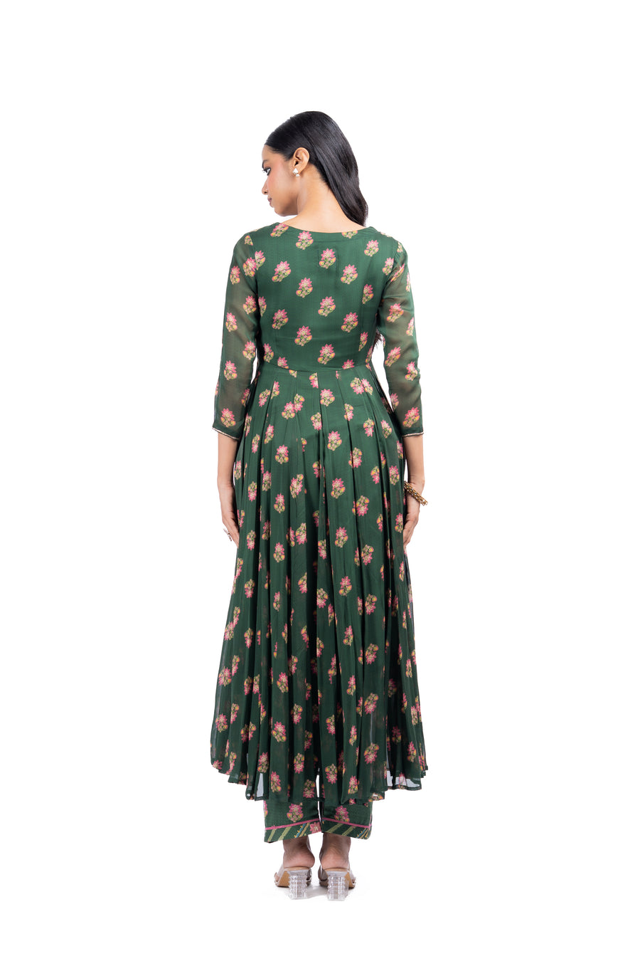 GREEN GEOGRETTE ANSHIKA ANARKALI SET