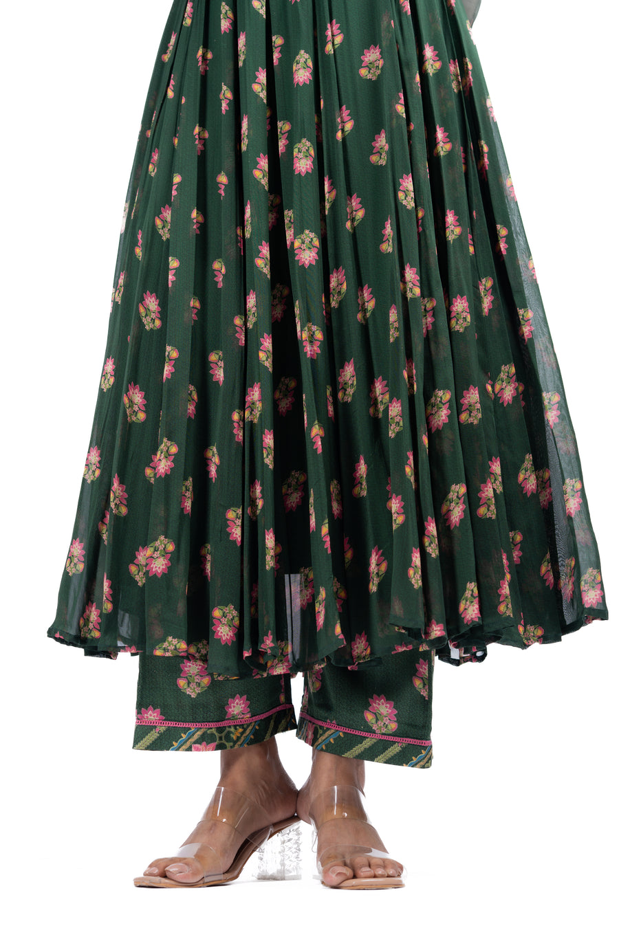 GREEN GEOGRETTE ANSHIKA ANARKALI SET