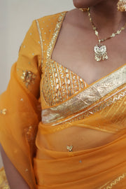 SUNEHRI  SAREE WITH UNSTITCHED BLOUSE