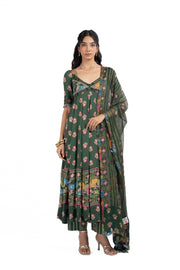 GREEN MODAL SATIN GAURI ANARKALI SET