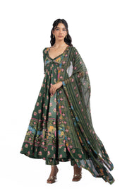 GREEN MODAL SATIN GAURI ANARKALI SET