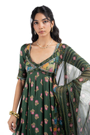 GREEN MODAL SATIN GAURI ANARKALI SET