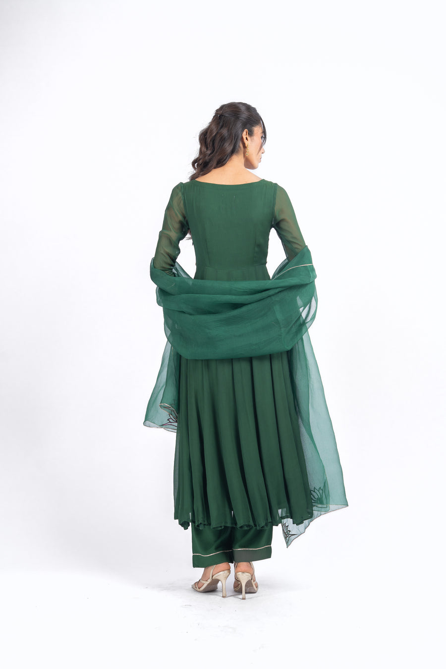 GREEN CHIFFON AISHWARYA ANARKALI SET