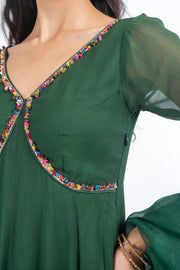 GREEN CHIFFON AISHWARYA ANARKALI SET
