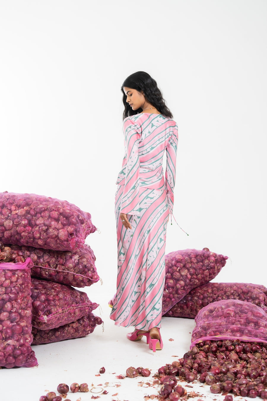NIRA PINK SKIRT & TOP  SET OF 2