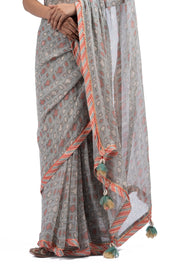 AMER SAREE WITH STITCHED BLOUSE  SET OF 2