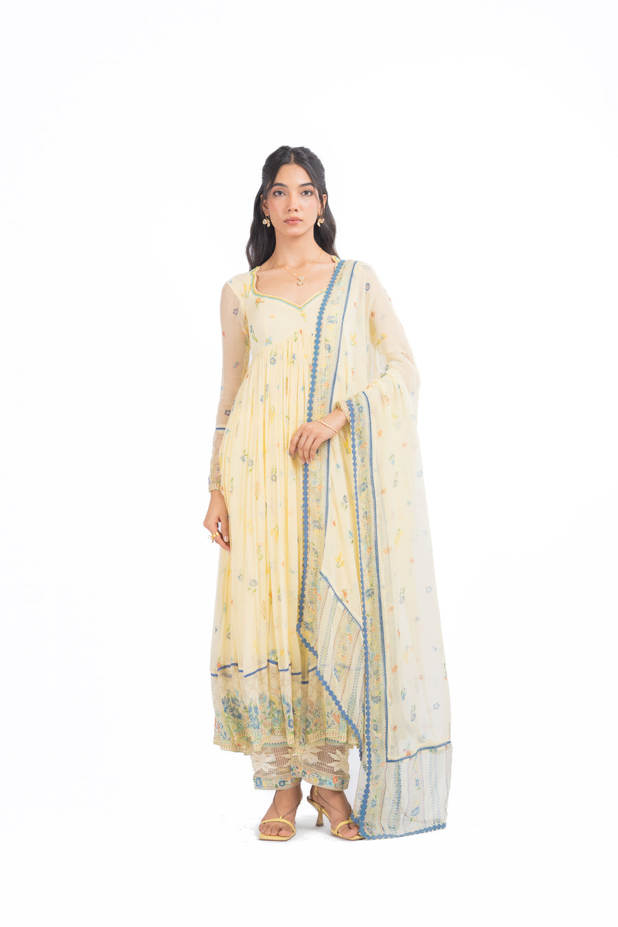 YELLOW CHIFFON EDEN ANARKALI SET