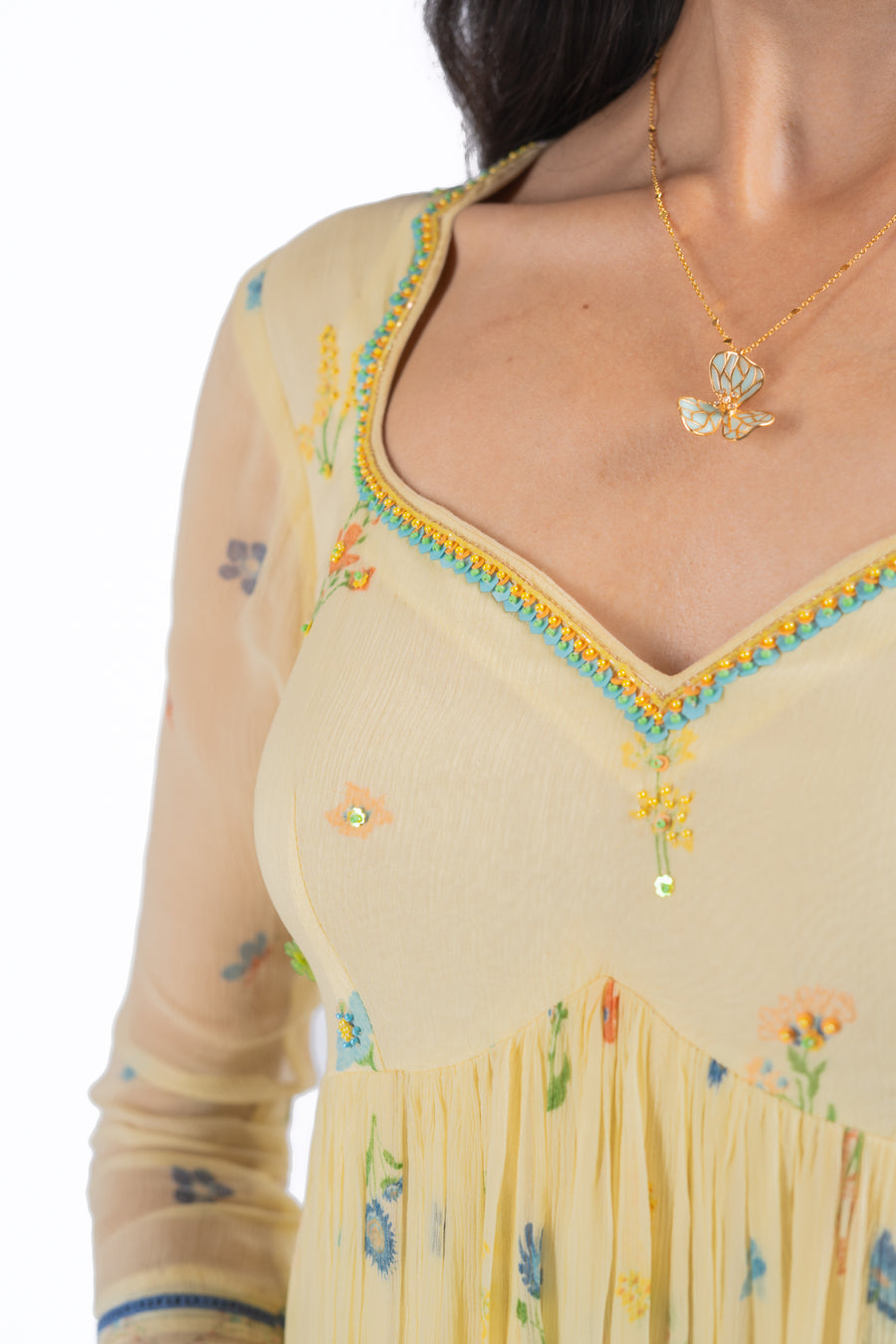 YELLOW CHIFFON EDEN ANARKALI SET