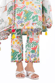 WHITE MODAL SATIN AMBAR KURTA SET