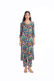 BLUE MODAL SATIN ANAM KURTA SET