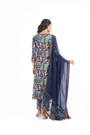 BLUE MODAL SATIN ANAM KURTA SET
