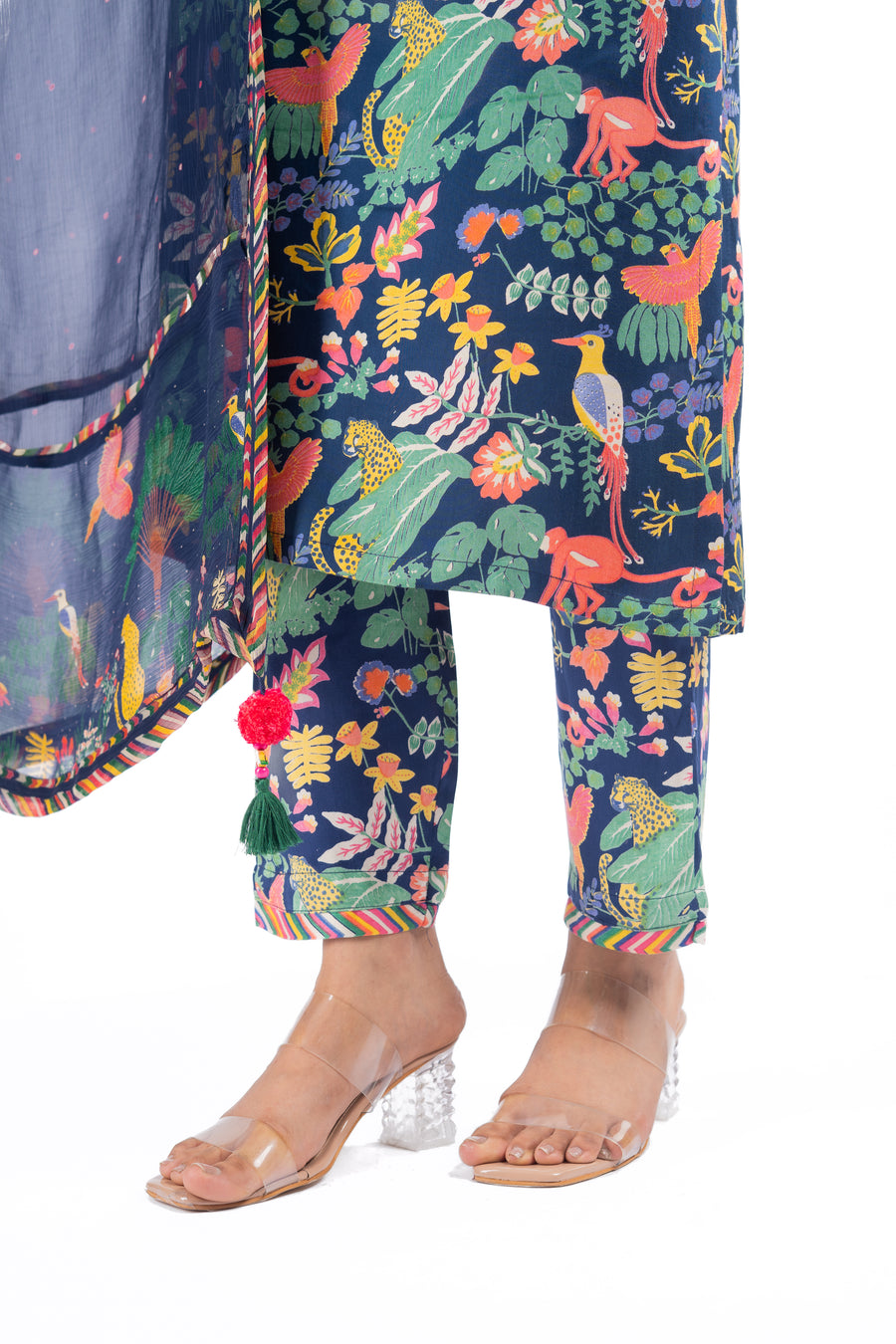 BLUE MODAL SATIN ANAM KURTA SET