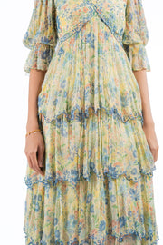 PASTEL YELLOW - MULTI COLOR CHIFFON CHARMY DRESS
