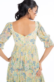 PASTEL YELLOW - MULTI COLOR CHIFFON CHARMY DRESS