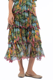 GREEN LUREX CHIFFON AANYA DRESS