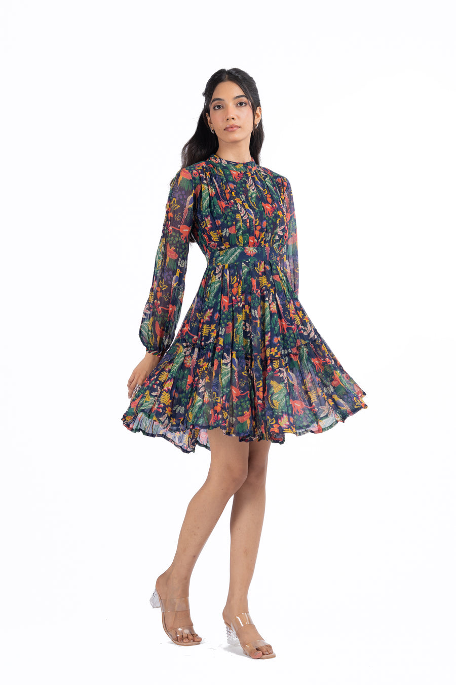 BLUE CHIFFON LUNARA DRESS