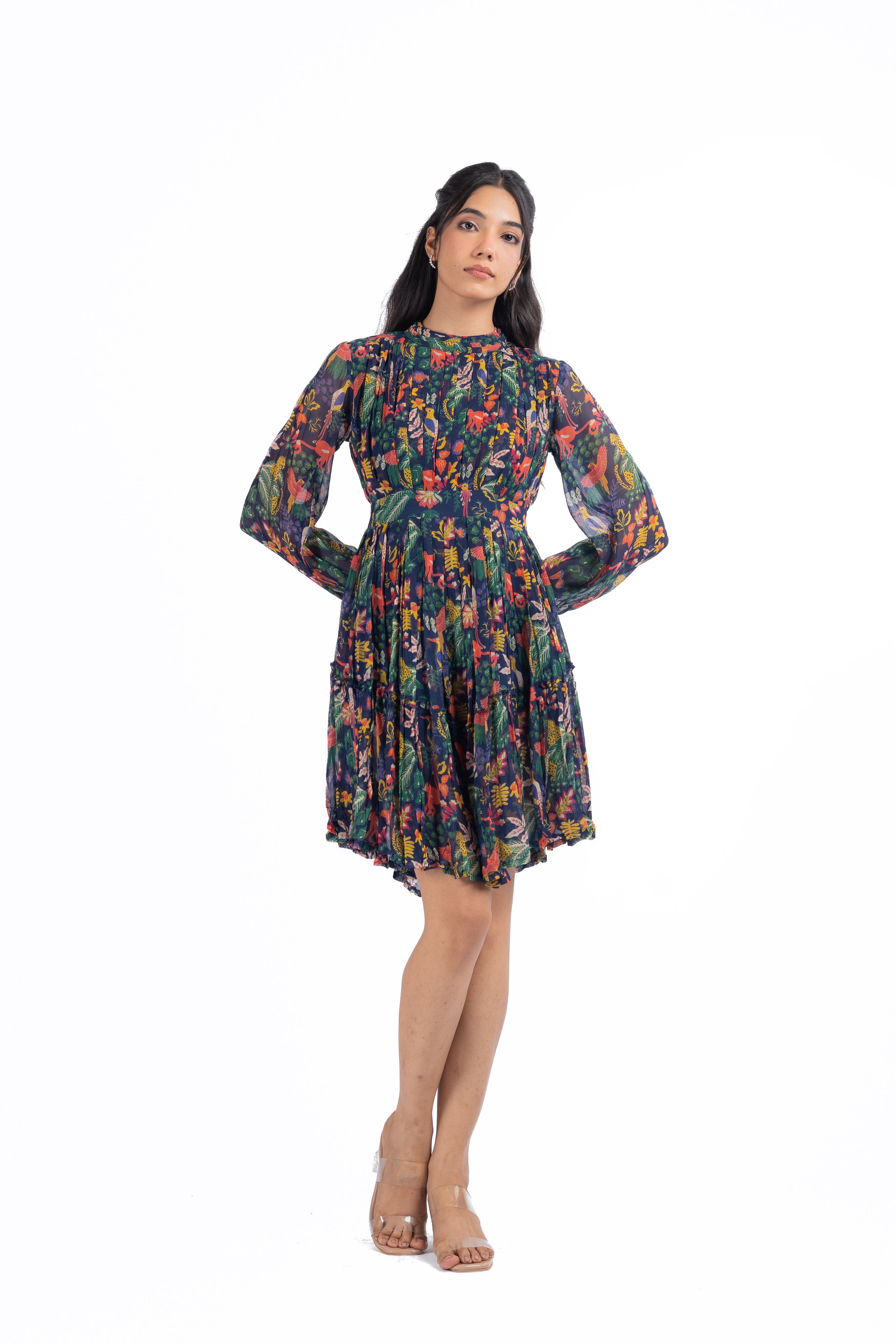 BLUE CHIFFON LUNARA DRESS